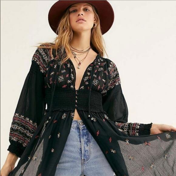 NWT Free People Mykonos Embroidered Dress - Picture 9 of 11